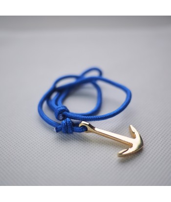 Bracelet Bleu - Ancre Or - Réglable