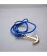 Bracelet Bleu - Ancre Or - Réglable