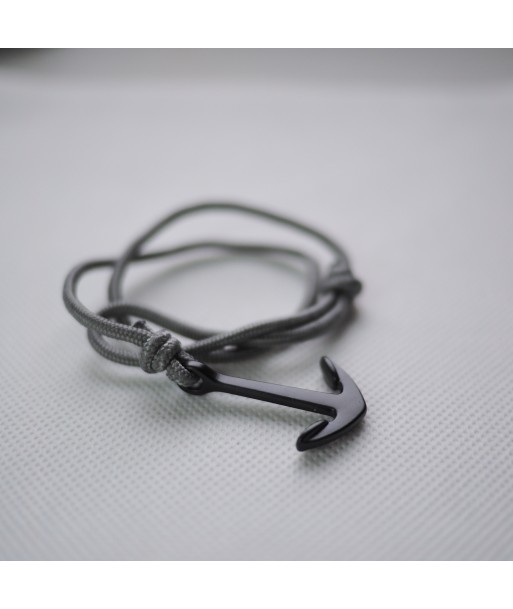 Bracelet GRIS - Ancre NOIR - Réglable