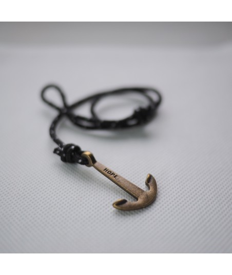 Bracelet Noir Moucheté Blanc - Ancre Hope Vintage