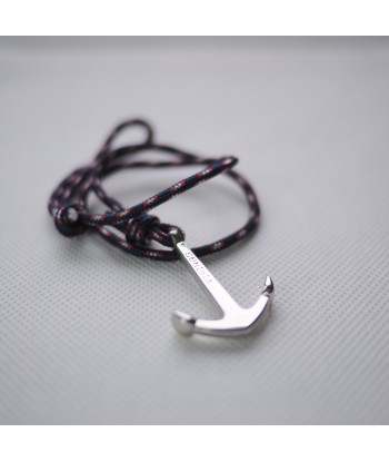 Bracelet Bleu moucheté rouge et blanc - Ancre Vikings Argent