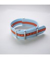 Bracelet NATO Bleu / Orange - Largeur : 22mm