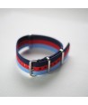 Bracelet NATO Bleu / Rouge / Bleu - Largeur : 22mm