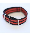 Bracelet NATO Noir / Rouge - Largeur : 22mm