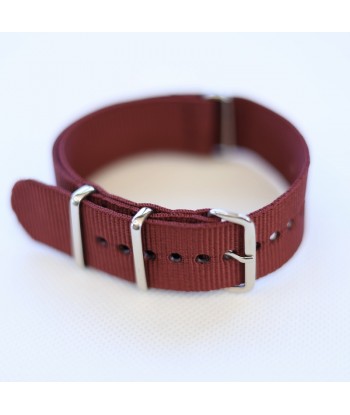 Bracelet NATO Rouge bordeaux - Largeur : 22mm