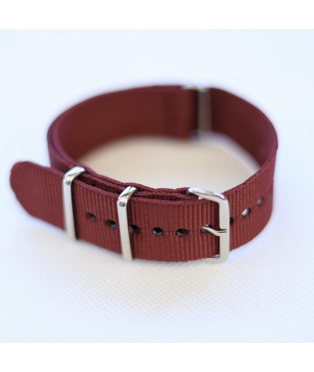 Bracelet NATO Rouge bordeaux - Largeur : 22mm