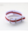 Bracelet NATO Blanc / Rouge - Largeur : 20mm