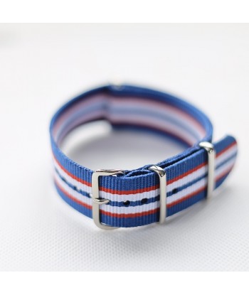 Bracelet NATO ''Australie'' Bleu / Rouge / Blanc - Largeur : 22mm
