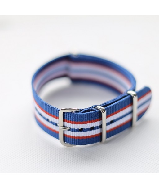Bracelet NATO ''Australie'' Bleu / Rouge / Blanc - Largeur : 22mm