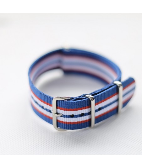 Bracelet NATO ''Australie'' Bleu / Rouge / Blanc - Largeur : 22mm