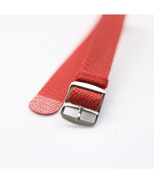 BRACELET PERLON ROUGE - BOUCLE SILVER - 18MM