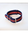 Bracelet NATO Bleu / Rouge - Largeur : 24mm