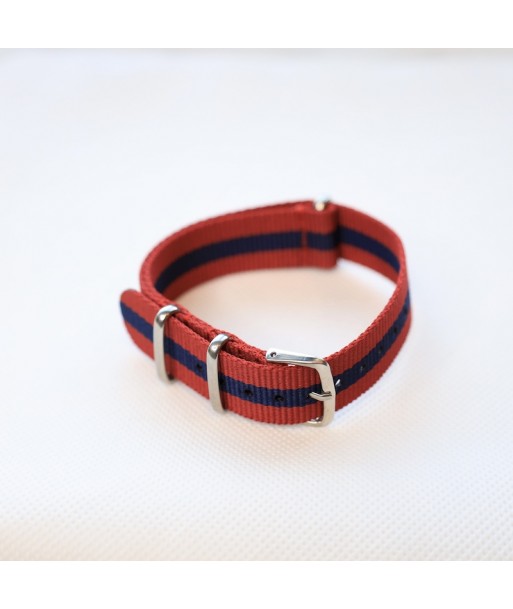 Bracelet NATO Rouge / Bleu / Rouge - Largeur : 18mm