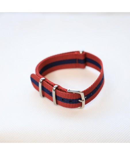 Bracelet NATO Rouge / Bleu / Rouge - Largeur : 18mm