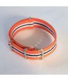 Bracelet NATO ORANGE / BLANC / NOIR - Largeur : 20 mm