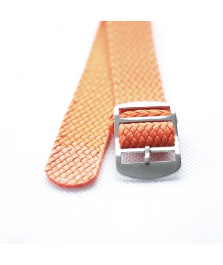 BRACELET PERLON ORANGE - BOUCLE SILVER - 18MM