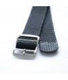 BRACELET PERLON NOIR - BOUCLE SILVER - 22MM