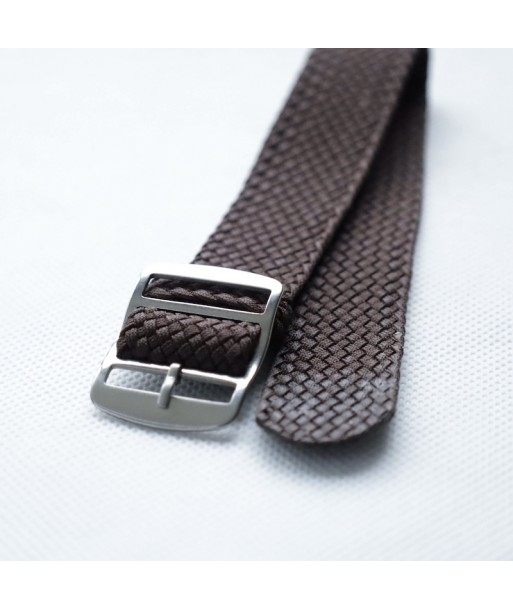 BRACELET PERLON MARRON - BOUCLE SILVER - 22MM