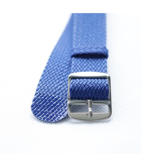 BRACELET PERLON BLEU INDIGO - BOUCLE SILVER - 18MM