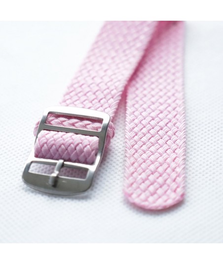 BRACELET PERLON ROSE - BOUCLE SILVER - 22MM