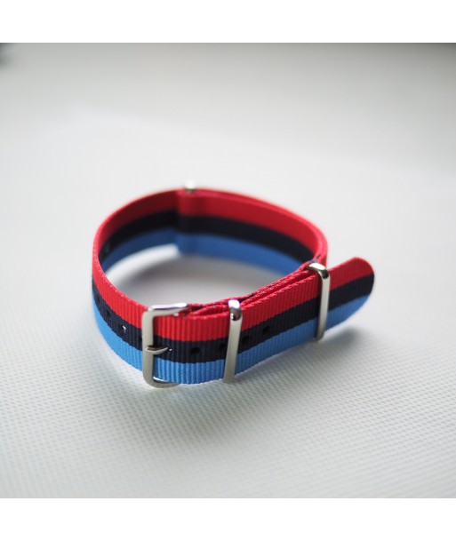 Bracelet NATO Bleu / Rouge - Largeur : 18mm
