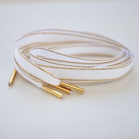 LACETS BLANCS LISERET DORÉ 100cm