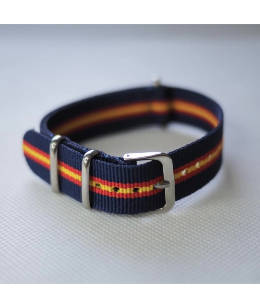 Bracelet NATO Bleu / Rouge / Jaune - Largeur : 18mm